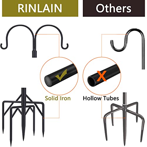 Adjustable Double Shepherds Hooks for Hanging Bird Feeders