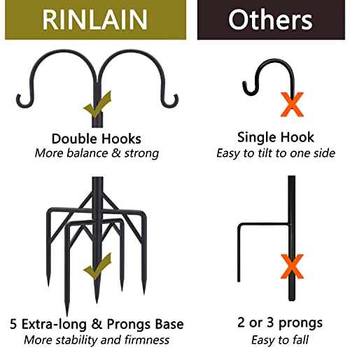 Adjustable Double Shepherds Hooks for Hanging Bird Feeders