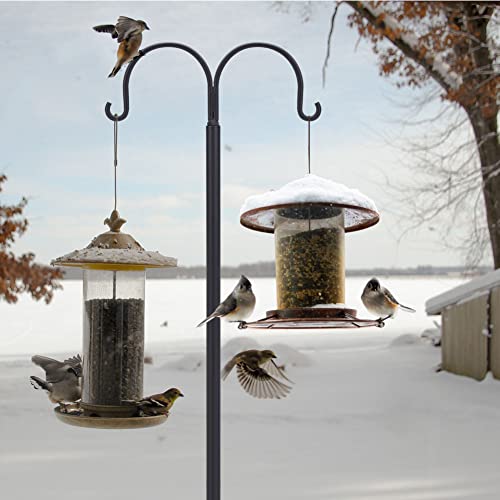 Adjustable Double Shepherds Hooks for Hanging Bird Feeders