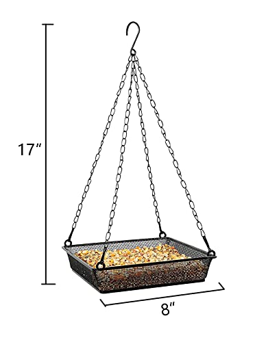 Metal Mesh Hanging Bird Feeder Tray for Wild Birds