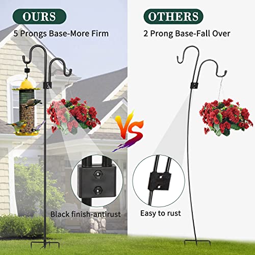 Double Shepherds Hook for Outdoor Bird Feeders & Plants
