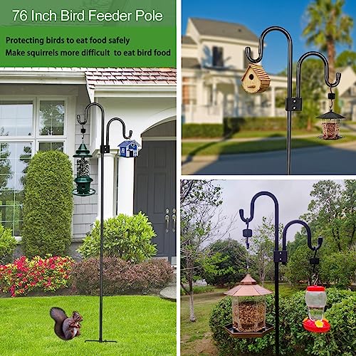 Double Shepherds Hook for Outdoor Bird Feeders & Plants