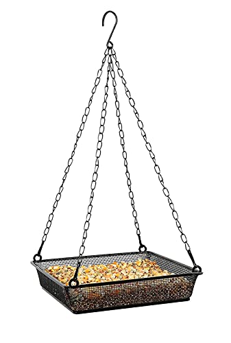 Metal Mesh Hanging Bird Feeder Tray for Wild Birds