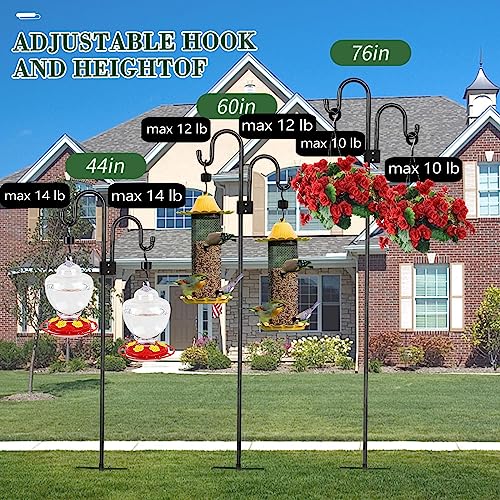 Double Shepherds Hook for Outdoor Bird Feeders & Plants