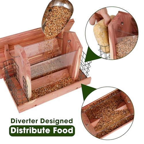 Handmade Cedar Bird Feeder with Double Suet Holder