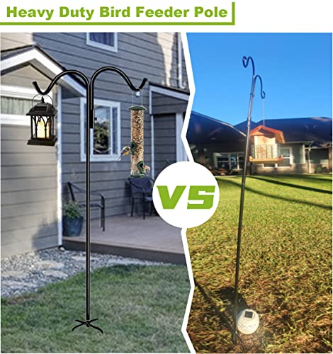 Adjustable Double Shepherd Hook Stand for Outdoor Birdfeeder