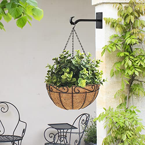 Black Bird Feeder Hanger: 8-Inch Wall-Mounted Plant Bracket