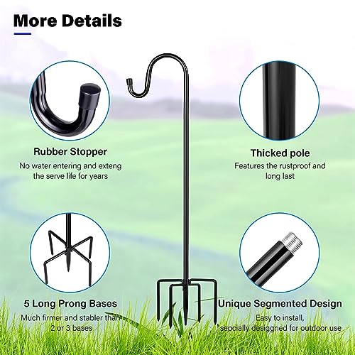 62" Shepherd Hook for Outdoor Bird Feeder & Lantern
