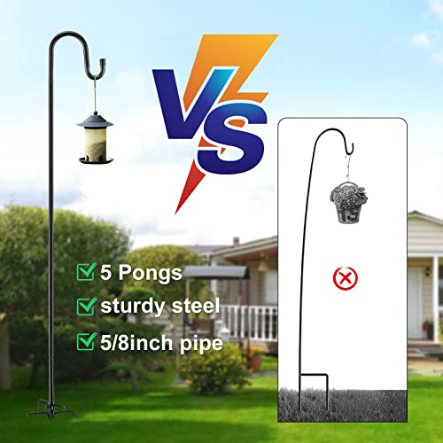 Adjustable 62 Inch Shepherds Hook for Outdoor Decor