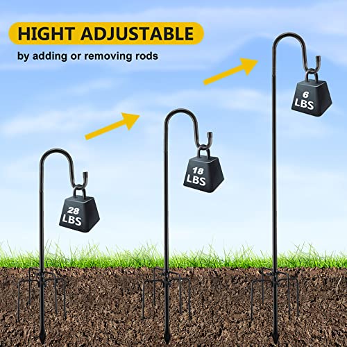Adjustable 62 Inch Shepherds Hook for Outdoor Decor