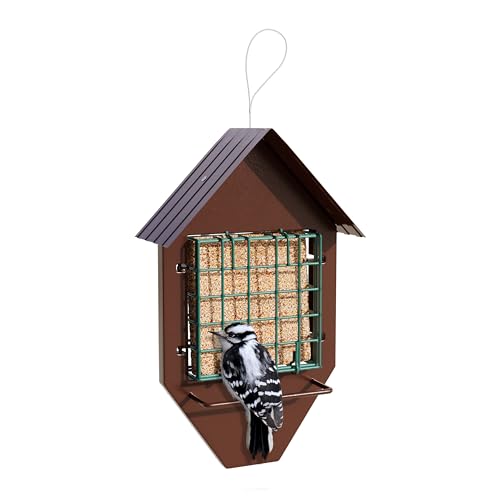 MEKKAPRO Bird Suet Feeder House with Double Cage