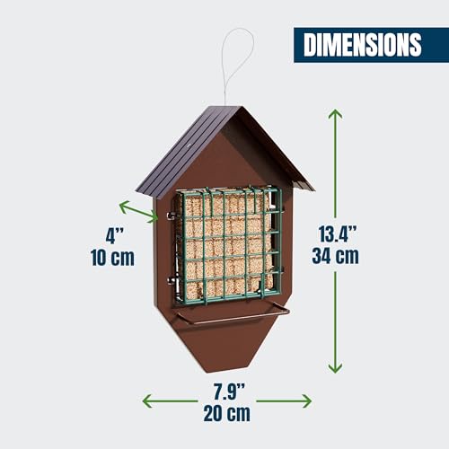MEKKAPRO Bird Suet Feeder House with Double Cage