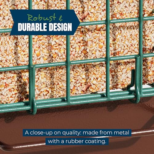 MEKKAPRO Bird Suet Feeder House with Double Cage