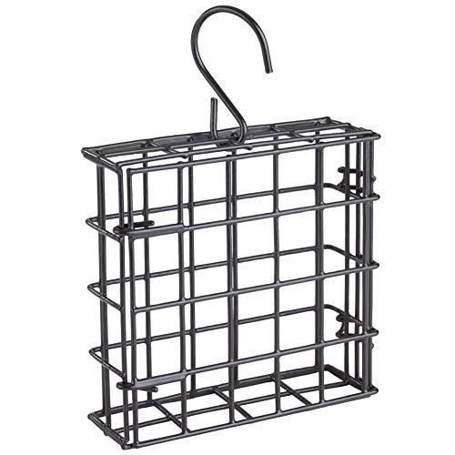 Black Suet Cage Bird Feeder with Fruit Feeder