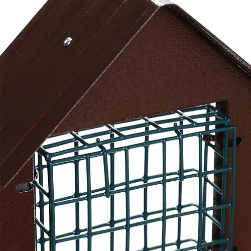 MEKKAPRO Bird Suet Feeder House with Double Cage