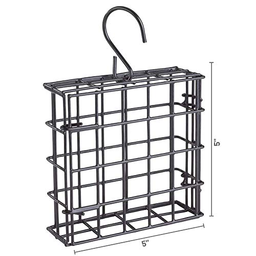 Black Suet Cage Bird Feeder with Fruit Feeder