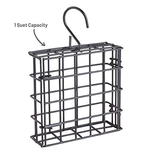 Black Suet Cage Bird Feeder with Fruit Feeder