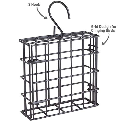 Black Suet Cage Bird Feeder with Fruit Feeder