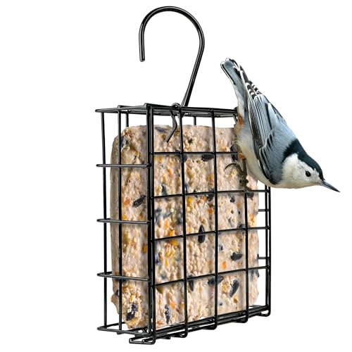Metal Suet Cage Feeder for Outdoor Wild Bird Decor