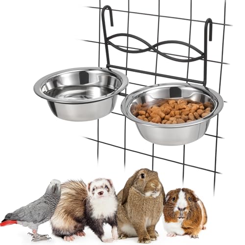 Stainless Steel Bird Feeding Bowls with Hanging Holder