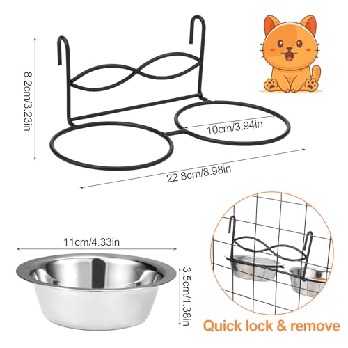 Stainless Steel Bird Feeding Bowls with Hanging Holder