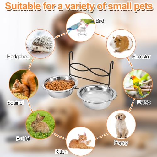 Stainless Steel Bird Feeding Bowls with Hanging Holder