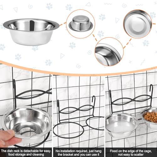Stainless Steel Bird Feeding Bowls with Hanging Holder
