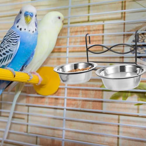 Stainless Steel Bird Feeding Bowls with Hanging Holder