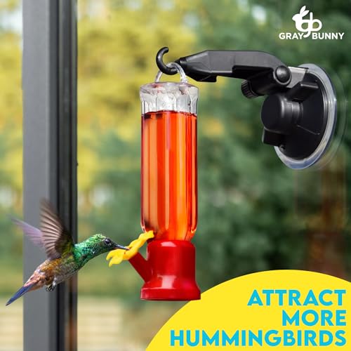 Gray Bunny Window Hummingbird Feeder Suction Cup, 1 Pack