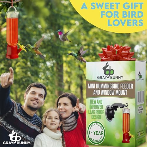 Gray Bunny Window Hummingbird Feeder Suction Cup, 1 Pack