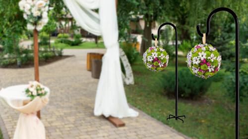 Black Shepherd Hook for Outdoor Gardens- Adjustable & Sturdy