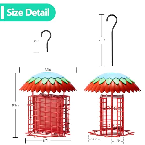 Skaithee Metal Bird Feeder with Double Holders, Weatherproof