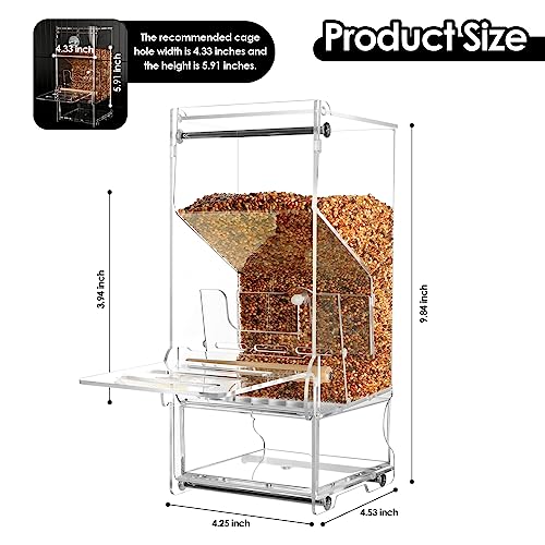 Automatic No Mess Bird Feeder with Stand, Transparent Acrylic