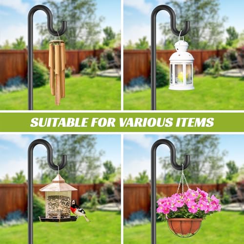 76" Shepherd Hooks for Outdoor Bird Feeder Pole