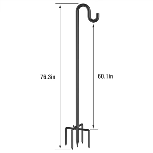76" Shepherd Hooks for Outdoor Bird Feeder Pole