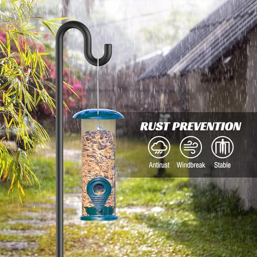 76" Shepherd Hooks for Outdoor Bird Feeder Pole