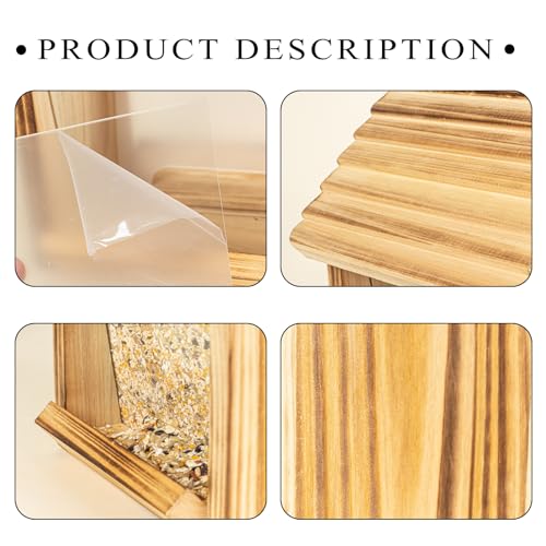 Wooden Bird Feeder for Outdoors, Unique Seed Holder