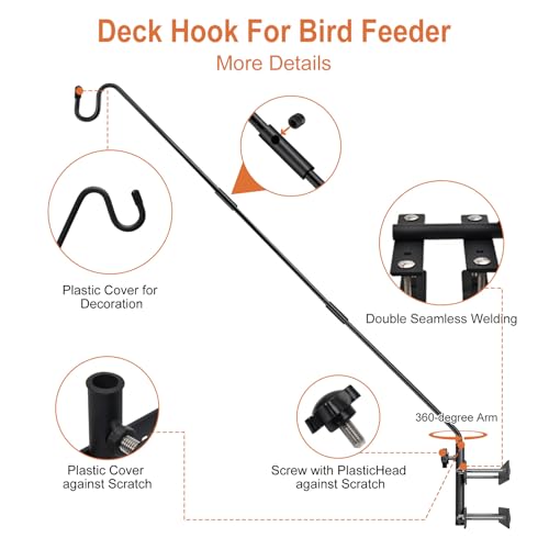 IVOODi Heavy Duty Extended Deck Hook for Outdoor Decor