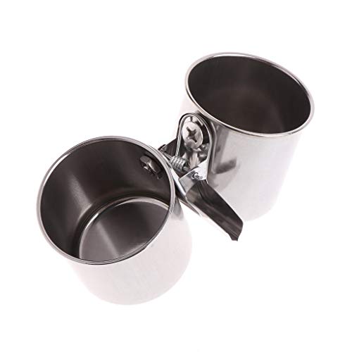 Hypeety Bird Parrot Stainless Steel Feeding Double Cups