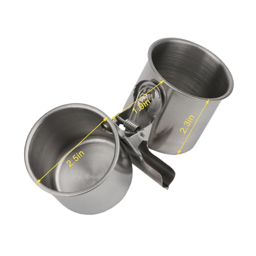 Hypeety Bird Parrot Stainless Steel Feeding Double Cups