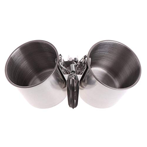 Hypeety Bird Parrot Stainless Steel Feeding Double Cups