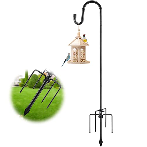 78" Heavy-Duty Shepherds Hook for Garden Decor - Black