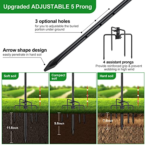 78" Heavy-Duty Shepherds Hook for Garden Decor - Black