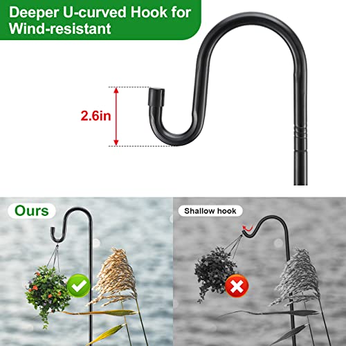 78" Heavy-Duty Shepherds Hook for Garden Decor - Black