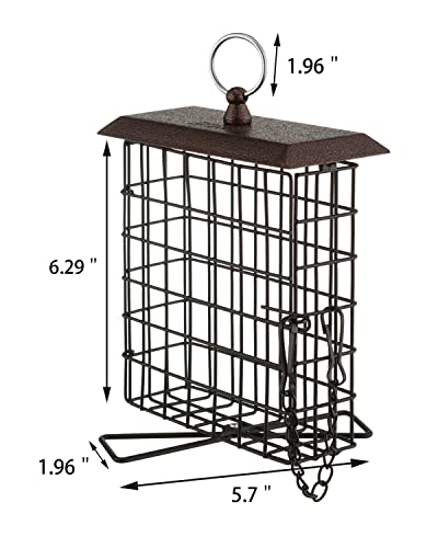 Metal Brown Squirrel-Proof Suet Bird Feeder - Pack of 1