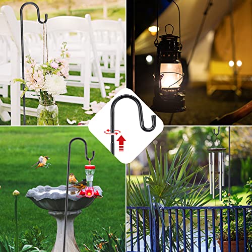 78" Heavy-Duty Shepherds Hook for Garden Decor - Black