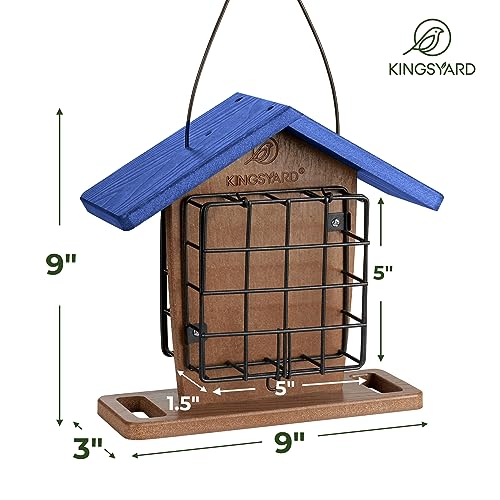 Green Double Suet Feeder with Rainproof Roof & Perch