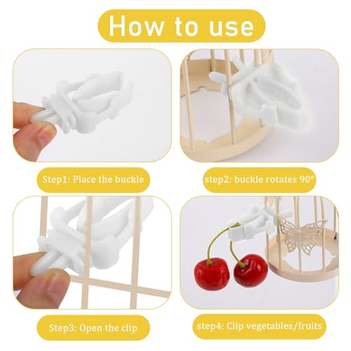 6pcs Bird Cage Food Clips for Parrot Treats