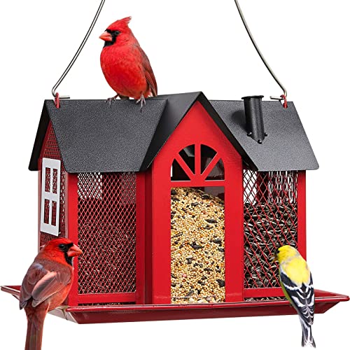 Metal Mesh Bird Feeder House, Large Capacity, Weatherproof