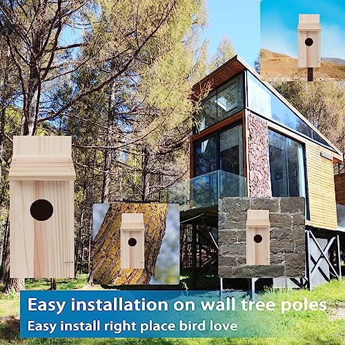 Oceek Cedar Bluebird and Wren Wood Birdhouse